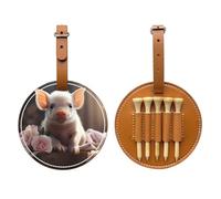 Cute young pig Black Printed golf tee storage bag - portable design, easy to organize tee, Brown, One Size