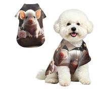 Cute young pig Breathable Hawaiian Dog Shirt Summer Button Up Top for Small Medium Dogs L