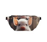 Cute Young Pig Crossbody Waist Bag.Large Capacity, Waterproof And Dustproof, Secure Zipper, Suitable For Travel And Outdoor Activities., Black, One Size