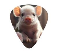 Cute young pig guitar pick set, 3 different thicknesses, 12 pieces for a variety of instruments