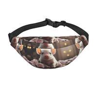 Cute young pig Large Fashion Crossbody Waist Bag, Travel Casual Boys Waist Bag, Suitable for Sports, Running, Cycling, Traveling, Fishing