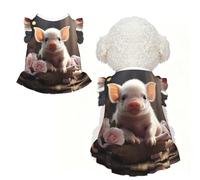 Cute young pig Ruffle Dog Dress Frilly Sleeveless Breathable Summer Party for Small Dogs Cats L