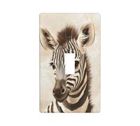 Cute Zebra Animal Light Switch Cover Decorative Single Toggle 1 Gang Wall Plate for Kitchen Farmhouse Bedroom Bathroom Art Decor