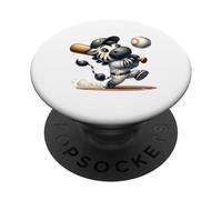 Cute Zebra Baseball Batter Cartoon Animal Design PopSockets Adhesive PopGrip
