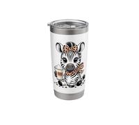 Cute Zebra Coffee Lover Kawaii Latte Vibes Stainless Steel Insulated Tumbler