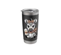 Cute Zebra Coffee Lover Kawaii Latte Vibes Stainless Steel Insulated Tumbler