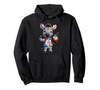 Cute Zebra Hawaiian Vacation Coconut Drink Pullover Hoodie