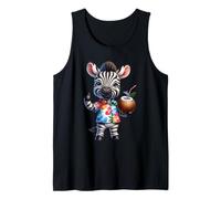 Cute Zebra Hawaiian Vacation Coconut Drink Tank Top