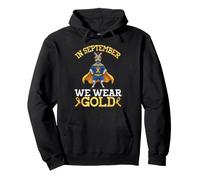 Cute Zebra Hero In September We Wear Gold Childhood Cancer Pullover Hoodie