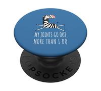 Cute Zebra Joints Go Out EDS Invisible Illness Awareness PopSockets Adhesive PopGrip