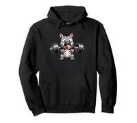 Cute Zebra Lifting Barbell Comic Design Pullover Hoodie