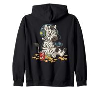 Cute Zebra Video Gamer Controller PC Console Gaming Nerd Zip Hoodie