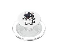 Cute Zebra Virtual Reality Gamer Cartoon Design PopSockets PopGrip for MagSafe