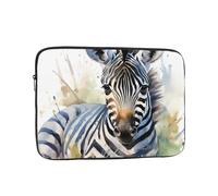 Cute Zebra Watercolor Laptop Case 15 inch, TSA Laptop Sleeve Shockproof Protective Notebook Case Water Resistant Computer Carrying Cover Briefcase Handbags Men Women Computer Bag