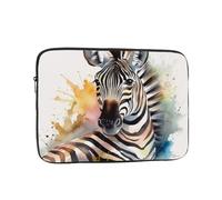 Cute Zebra Watercolor Laptop Sleeve for Women Men, 10 Inch Waterproof Laptop Bag Lightweight Notebook Computer Cover Bag