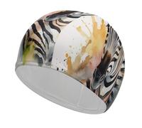 Cute Zebra Watercolor Swim Caps for Short & Long Hair Fashion Durable High Elasticity Swimming Caps Comfortable Bathing Cap Non-Slip Breathable Swim Hats for Swimmers&Gifts