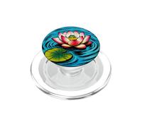 Cute Zen Frog Lotus Flower Retro Pop Art PopSockets PopGrip for MagSafe