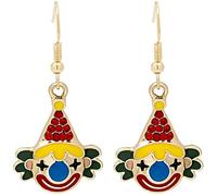 Cute Zinc Alloy Enamel Smiling Clown Stud Earrings for Women Friends Circus Weird Jewelry Pendant Jewelry Gifts, M, Alloy Steel, No Gemstone