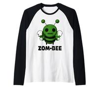 Cute Zombie Bee Men Women Kids Funny Halloween Raglan Baseball Tee