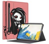 Cute Zombie Girl Case for Samsung Galaxy Tab S8 Plus/Tab S7 FE 12.4 inch 2021 / Galaxy Tab S7 Plus 2020, Multiple Viewing Angles Case with S Pen Holder and Auto Sleep/Wake