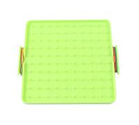 Cuteam Nail Board, 16x16cm Double Sided Geoboard Nails Peg Board Elastic Bands Kids Teaching Aids Green One Size