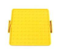 Cuteam Nail Board, 16x16cm Double Sided Geoboard Nails Peg Board Elastic Bands Kids Teaching Aids Yellow One Size