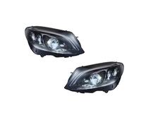 CUTEAS Headlight Assembly For Benz C-Class W205 2015-2021 Car Front Lamps Assembly Upgrade LED High Configure Projector Lens Accessories(15-18 Single Lens)