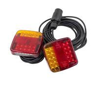 CUTEAS Tail Lights 1Set 7 Pin Rear Towing Tail Light 12V 24V 10m 26 LED Trailer Universal Brake Stop Lamp License Number Plate Reflector Car Rear Light