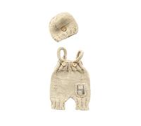 CUTEBBPHOTO Newborn Baby Boy Girl Crochet Costume Set with Hat and Pants (Beige)