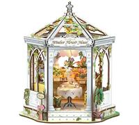 CUTEBEE Book Nook -Dollhouse Kit for Adults,Elegant European Blooming Miniature House with Interchangeable Doors, Bookshelf Decor, Gifts for Family and Friends（Windsor Flower House）