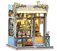 CUTEBEE Book Nook Kit - DIY Dollhouse Miniature House Build It Yourself for Adults, 3D Puzzle Bookend | Creative Set for Bookshelf Decor | Building Kit Gift (Anna's Blue Blossom)