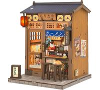 CUTEBEE Book Nook Kit - DIY Dollhouse Miniature House Build Yourself with Dust Cover & LED Light | Adult Kit for Bookshelf Decoration (Morita-Ya)