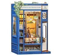 CUTEBEE Book Nook Kit - DIY Miniature Book Nook Dollhouse Kit for Adults & Teens, 3D Wooden Puzzle Bookshelf Decor, Thoughtful Gifts for Family & Friends (Literature Bookstore)