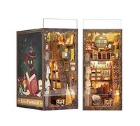 CUTEBEE Book Nook Kit, DIY Miniature Dollhouse Booknook Kits for Adults,3D Puzzles Wooden Bookend Model Building,Book Shelf Insert Decor Gift(Magic Pharmacist)