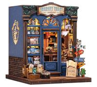 CUTEBEE Book Nook Kit - DIY Miniature Dollhouse Kits for Adults, 3D Puzzle Wooden Bookends Bookshelf Decor, Gifts for Family, Friends (Journey Trace Bookshop)