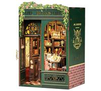 CUTEBEE Book Nook Kit - DIY Miniature Dollhouse Kits for Adults and Teens, 3D Wooden Puzzle Bookshelf Decor Alley Model Build with LED Light, Gifts for Family and Friends (Owl Bookstore)