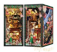 CUTEBEE Book Nook Kit,DIY Miniature Dolls House Kit 3D Wooden Puzzle Bookend Booknook Christmas with LED Lights,Model Kits for Adults to Build,Book Shelf Decoration Gift(Christmas Wish Store)