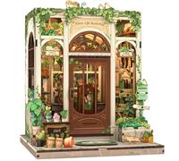 CUTEBEE Book Nook Kit - DIY Miniature House Dollhouse Kit for Adults and Teenagers, Booknook Tiny House Bookshelf Decor 3D Wooden Puzzle, Gifts for Family, Friends (Green Life Bookshop)