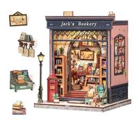 CUTEBEE Book Nook Kit - DIY Miniature House Dollhouse Kit for Adults and Teens, Booknook Tiny House Bookshelf 3D Wooden Puzzle, Gifts for Family (Jack's Bookery)