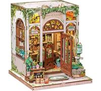 CUTEBEE Book Nook Kit - DIY Wooden Miniature House Garden, Miniature House DIY Bookshelf Decoration, Unique Gift for Family and Friends (Green Life Bookshop)