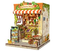 CUTEBEE Book Nook Kit - Miniature Dollhouse with LED Light, 3D Wooden Puzzle Bookend, Retro Nostalgic Bookshelf Decor & Gift for Loved Ones (The Greens' Grocery)