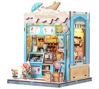 CUTEBEE Book Nook Kit - Wooden Miniature House Building Set Ice Cream Theme Style - DIY Craft Kit Mini House for Adults, Unique Gifts for Family and Friends (Bella's Ice Cream)