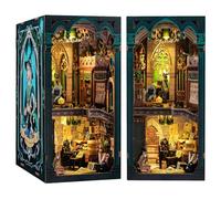 CUTEBEE Book Nook Kits For Adults - DIY Dollhouse Miniature with LED Light,3D Wooden Puzzle Bookend Bookshelf Decor,Gifts for Family and Friends (Darkness Common Room)