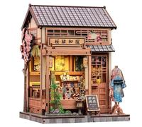 CUTEBEE Japanese Sakura Kimono Book Nook Kit - 3D Wooden Puzzle DIY Bookshelf Decor, Miniature Dollhouse for Adults & Teens, for Home & Friends