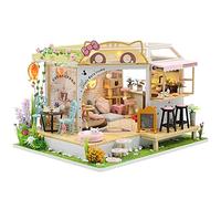 CUTEBEE Miniature with Dollhouse Furniture Age 14+, DIY kit Wooden Dollhouse As well as dust and, 1:24 Creative Room for Valentine's Day Gift Idea M2111