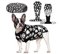 CuteBone Halloween Dog Surgery Recovery Suit Cat Surgical Onesie Female Body Suits Male Prevent Pet from Licking Wounds SSF05M, Skull, M