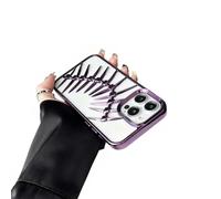 Cutecasee Gothic Fish Bone Phone Case for iPhone 15 Pro Max Purple Electroplated Cover, Shockproof