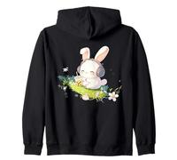 Cutecore Bunny Boba Tea Bubble Tea Headphones Kpop Anime Zip Hoodie