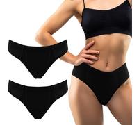 Cutecrop 2Pcs Breathable Tucking Gaff Panties for Transgender MTF Smooth Mesh Silky Hidden Shaping Panties for Those Who Tuck, Black, S