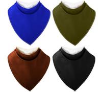 Cutecrop 4 Pcs Adult Drool Bib for Men Women Special Needs, Soft Absorbent Large Elderly Snap Bandana Bibs Set for Clothing Protector (Dark Colors)